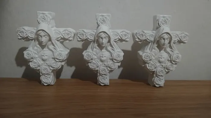 12 Imaculado Coração de Maria gesso cru