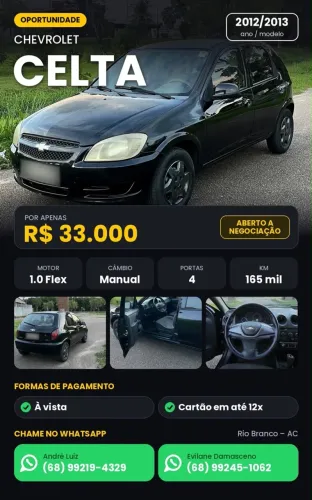 Chevrolet Celta Spirit/ LT 1.0 MPFI 8V Flexp. 5P 2013