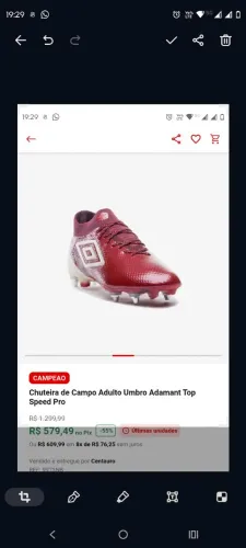 Chuteira de campo umbro lançamento