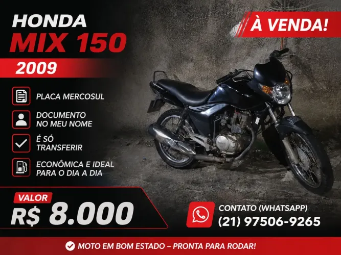 Mix 150 2009 em dia só transferir