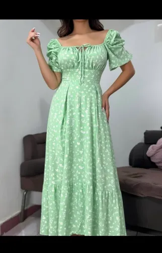 Vestido verde floral