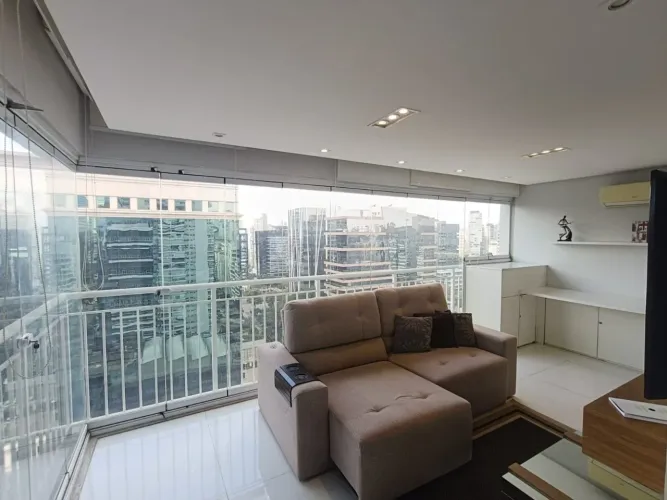 Apartamento para locação, mobiliado ,1 quarto, 1 suíte, 56m² 1 vaga , 200m da XP investime