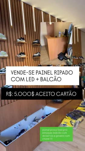 PAINEL RIPADO COM LED + BALCÃO
