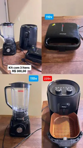 Airfeyer + sanduicheira + liquidificador