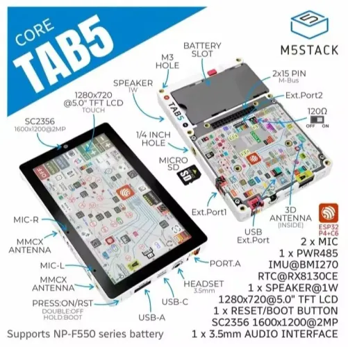 M5Stack Tab5 + Bateria F550 2200mAh