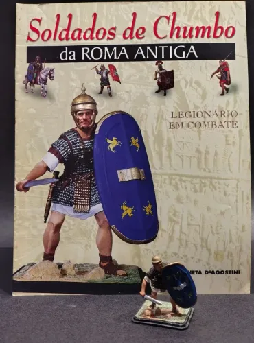 Miniatura Legionário Combate Chumbo Roma DeAgostini Com Fasciculo Ed 9
