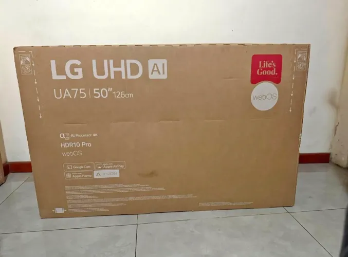 Smart TV LG 50" 4K UHD AI UA75 HDR10 Pro Processador ?7 AI Gen8 webOS 25 - Pronta Entrega 
