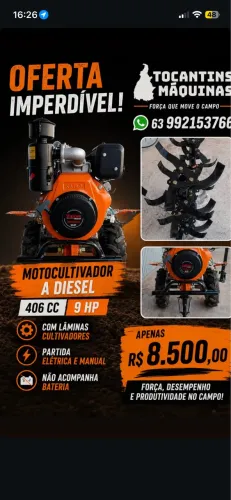 Motocultivador a diesel 406cc 9HP
