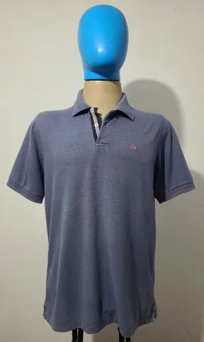 Blusa Polo Azul Slim tamanho G, bonita, bem confortável, tecido macio. 