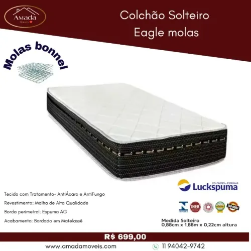 Colchão Solteiro Eagle molas, a pronta entrega