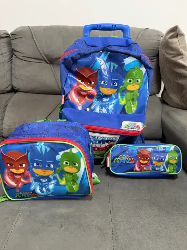 Kit Mochila Costas Pj Masks, Lancheira E Estojo - Sestini
