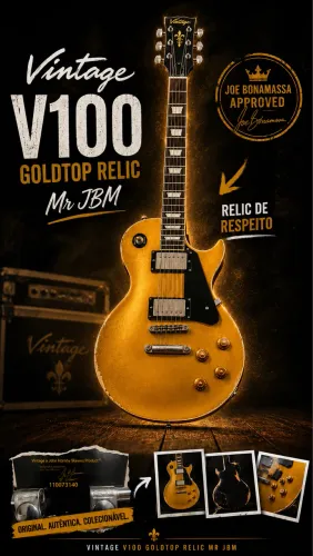 Vintage V100 Joe Bonamassa Signature Gold Top Relic - Original - Wilkinson