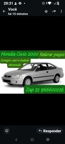 Honda Civic 2000 catonho sucata para retirar peças 