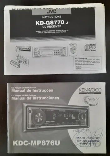 Manual e Controle Som Automotivo - Kenwood & JVC - Fulugilo A3