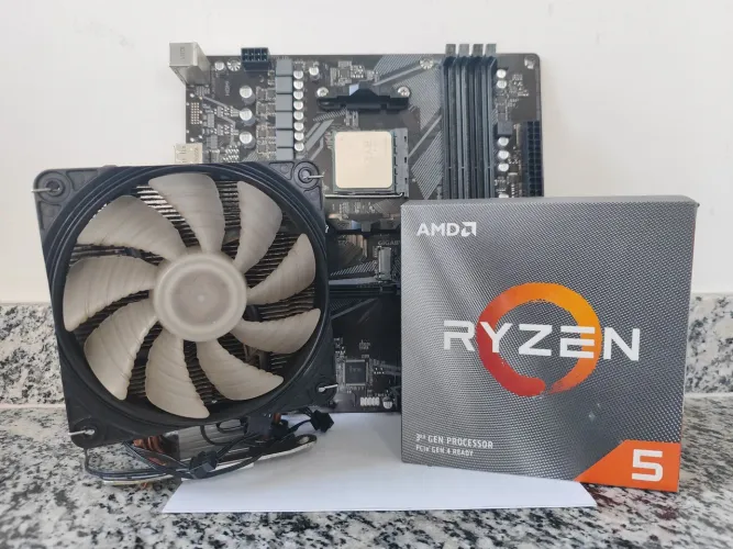Kit Upgrade AM4 | Placa Mãe B550M Gigabyte + Ryzen 5 3600 + Air Cooler DeepCool