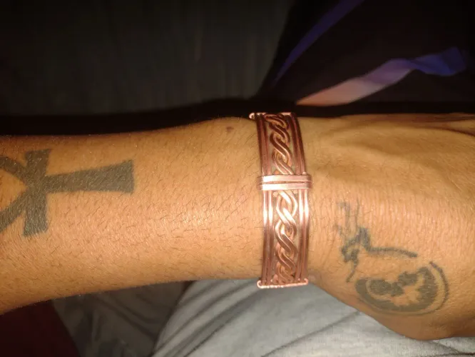 Pulseira de cobre natural artesanal regulável