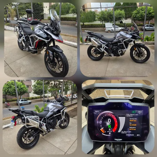 Tiger 900 GT PRO 2025, prata, modelo novo, só 3250km, super conservada, acessórios 
