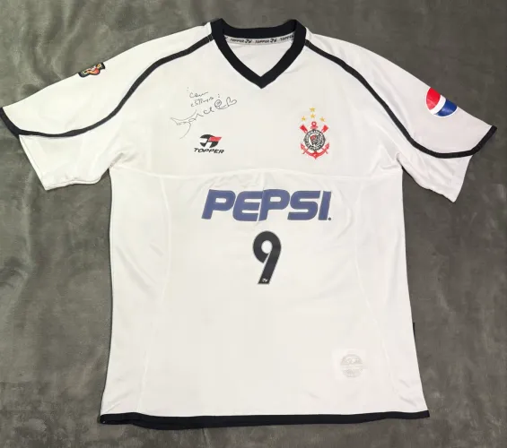 Camisa Corinthians 2001 - Autografada - Marcelinho