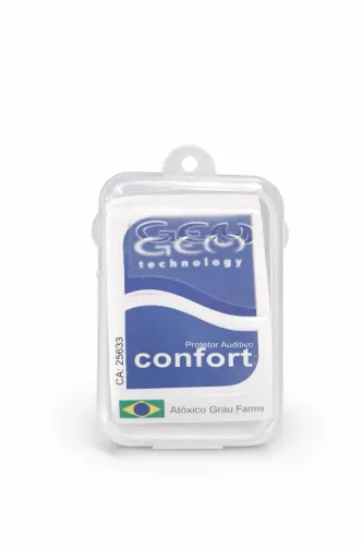 Protetor auricular tipo plug com estojo. Kit com 10