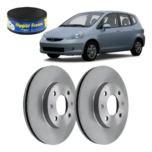 Par ( 02 ) Disco Freio Honda Fit 1.4/ 1.5 2003 / 2008 