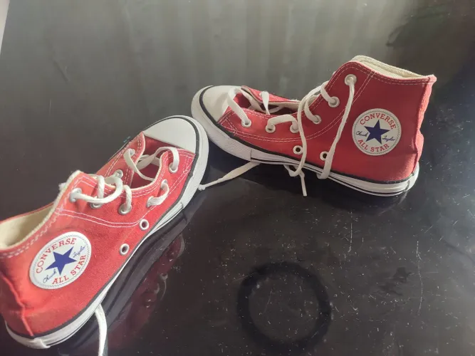 Tênis all star vermelho infantil menina