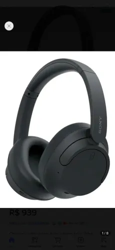 FONE DE OUVIDO SEM FIO SONY BLUETOOTH WH-CH720N NOVO (PRETO)