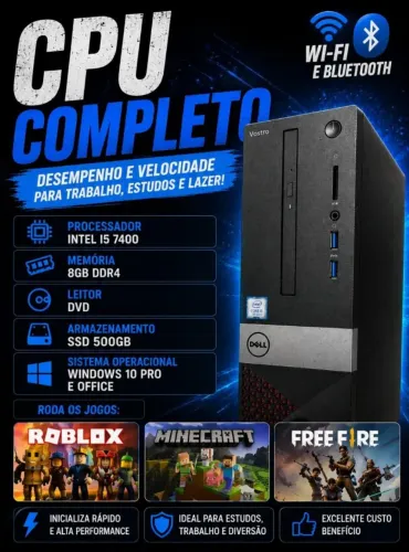 CPU DELL VOSTRO 3268 i5 7400 8GB MEMÓRIA DDR4