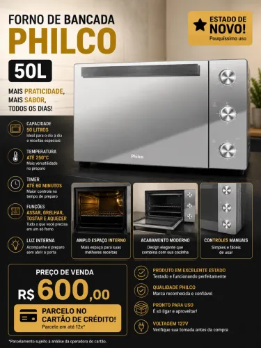 Forno elétrico Philco 50 litros