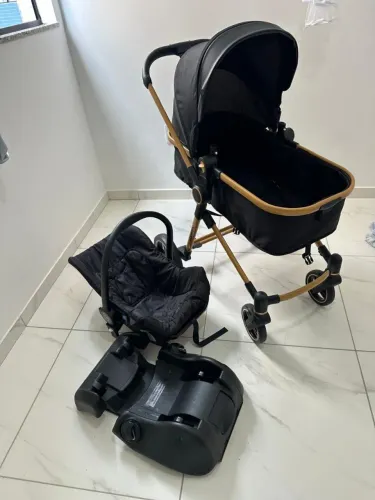CARRINHO DE BEBÊ MOISÉS, COM BEBÊ CONFORTO E BASE, GALZERANO IVY GOLD