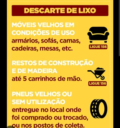 Descarte de móveis e entulhos 