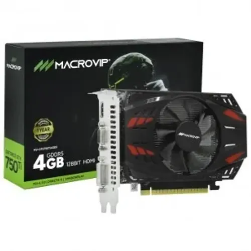 PLACA DE VIDEO MACROVIP GF GTX750TI 4GB, GDDR5, 128-BIT, PCI-E 3.0, 1xHDMI/1xDVI/1xVGA MV-