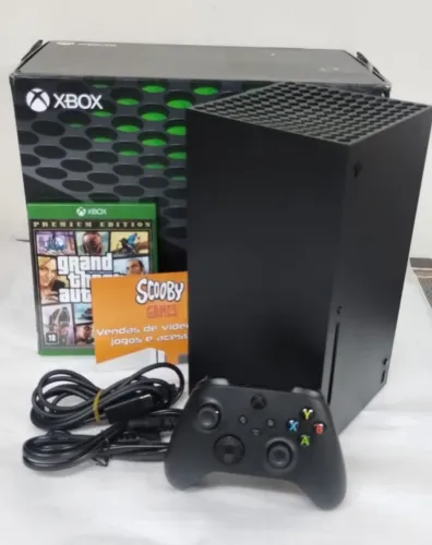 XBOX SERIES X SEMINOVO, 1 CONTROLE, 1 JOGO GTA V, GARANTIA 1 ANO, LOJA