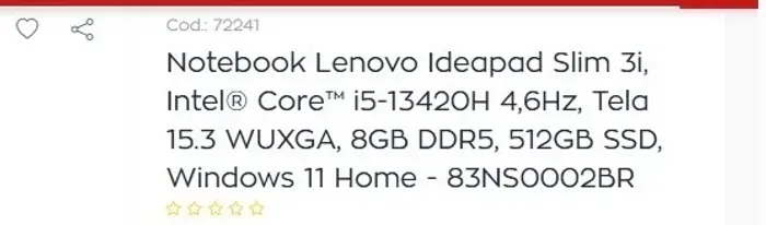 NOTEBOOK LENOVO ideapad Slim 3