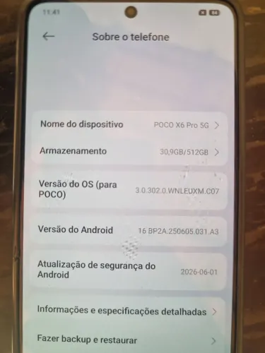 Poco x6 pro 5g 512GB usado, sem marcas sem riscos, estado de novo