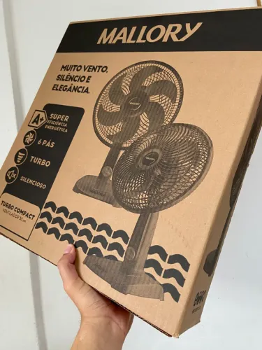 Ventilador de Mesa Mallory 30cm Turbo Compact Preto an9