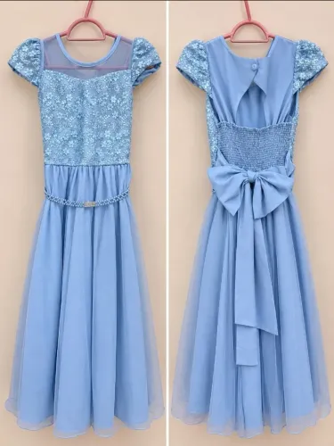 Vestido Infantil Para Festas - Azul