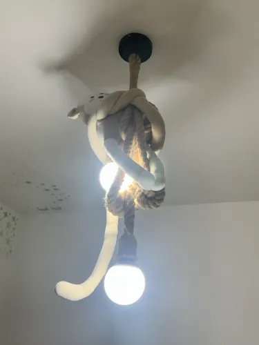 Luminária Infantil Decorativa - Corda com pelúcia Macaquinho