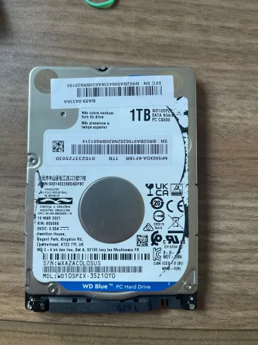 Hd 1tb notebook western digital