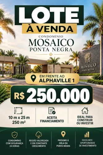 Terreno 10x25 Condomínio Mosaico Ponta Negra