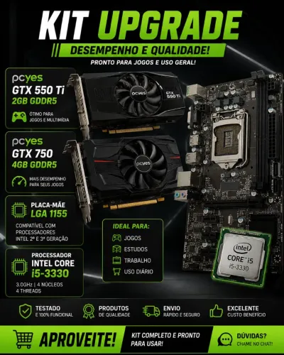 KIT PLACA MÃE COM PLACA DE VÍDEO OFERTA SEMI NOVOS
