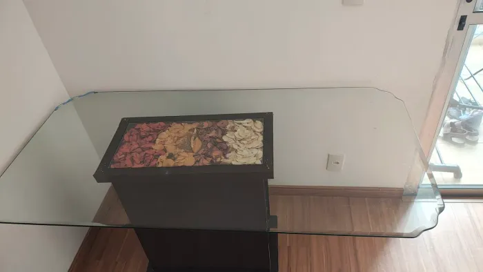MESA 6 LUGARES DE VIDRO NOVA 