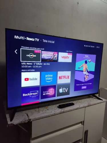 TV smart Roku 50 polegadas 4K com borda infinita zerada novinha