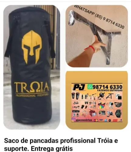 Saco de pancada e boxe + suporte parede. Entrega grátis 
