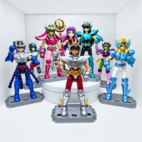 8 Bonecos Saint Seiya Cavaleiros Do Zodiaco Série Galaxy já montados.