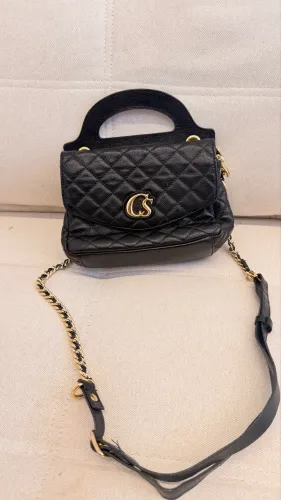 Bolsa preta Carmen Steffens couro