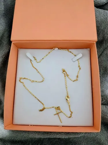Corrente banhada a ouro 18K com pingente
