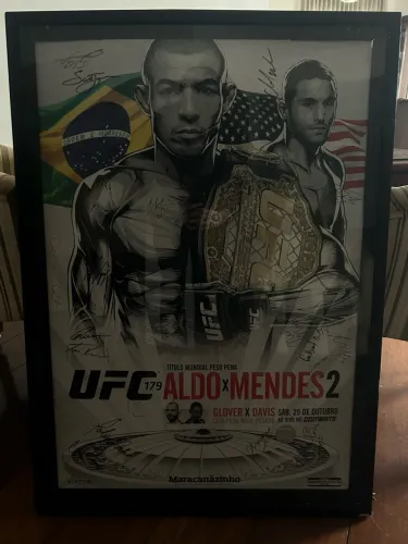 Poster UFC 179 autografado José Aldo