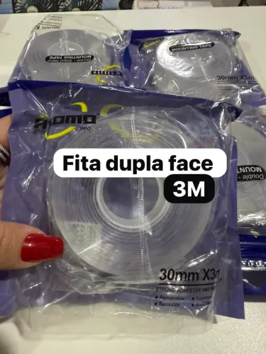 Fita Mágica Dupla Face Transparente Multiuso