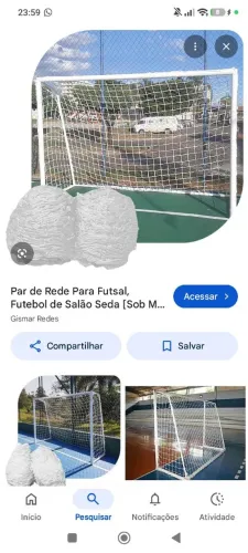 Vendo pá de rede para traves de futsal 