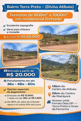 Atibaia na divisa com Mairiporã